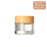 5g-60g Frosted & Clear Glass Jars with Wood Lid for Skincare