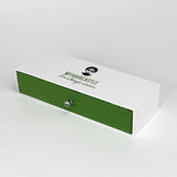 White Box Green Logo Hair Packaging Boxes Custom Logo Bundle Custom Hair Boxes