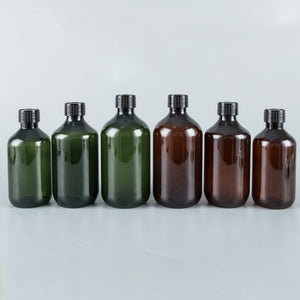Wholesale Boston Round Plastic Bottle 300ml 400ml 500ml Factory Supply
