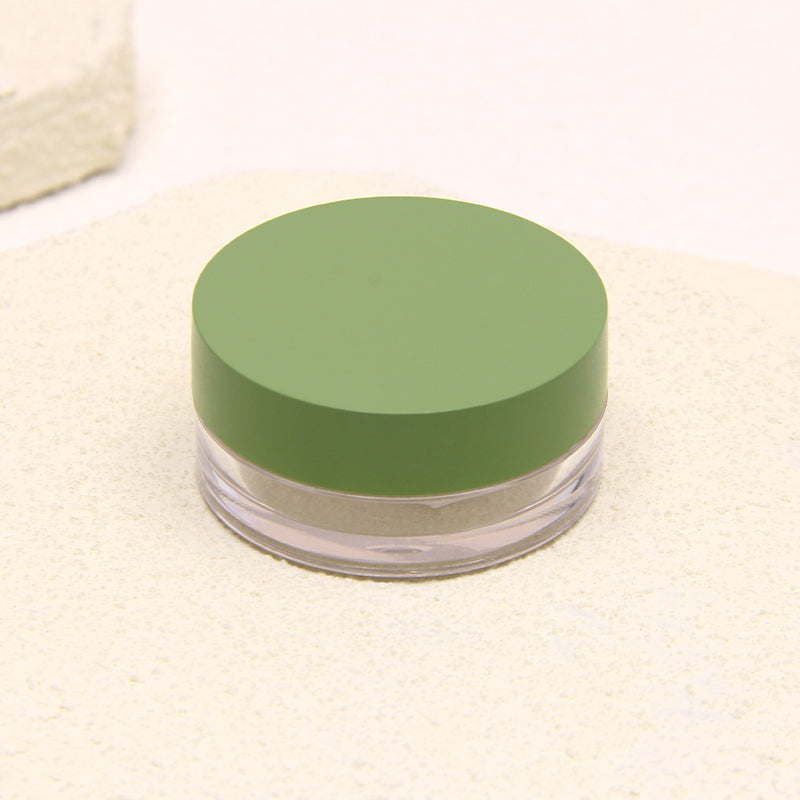 Customizable Loose Powder Jars with Transparent Base and Colored Lids