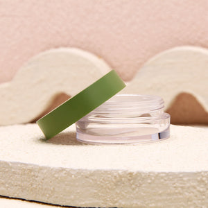 Customizable Loose Powder Jars with Transparent Base and Colored Lids