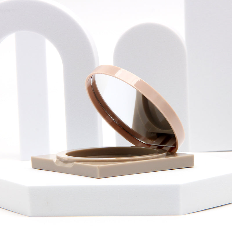 Custom Foundation Compact Case with Mirror in Nude and Taupe