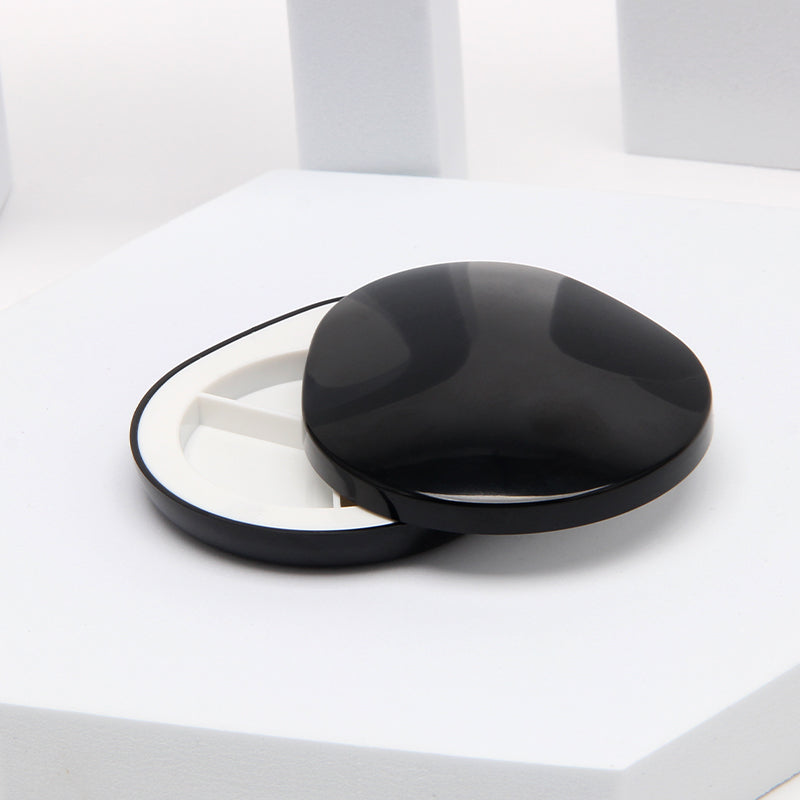 Custom Teardrop Three Compartment Eyeshadow Palette Black Compact Case