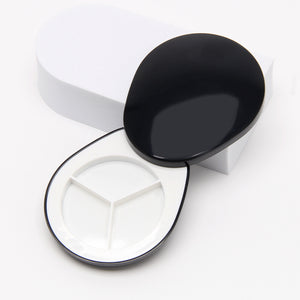 Custom Teardrop Three Compartment Eyeshadow Palette Black Compact Case