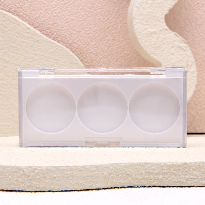 3-Pan Eyeshadow Palette with Transparent Lid for Custom Cosmetic Packaging