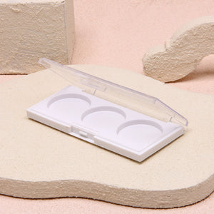 3-Pan Eyeshadow Palette with Transparent Lid for Custom Cosmetic Packaging