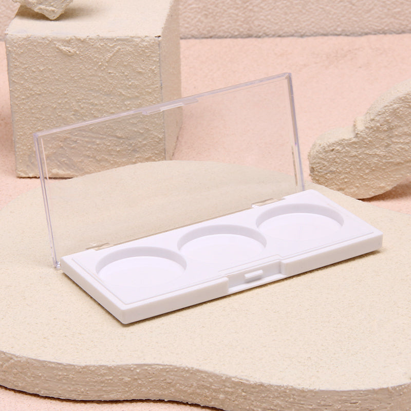 3-Pan Eyeshadow Palette with Transparent Lid for Custom Cosmetic Packaging
