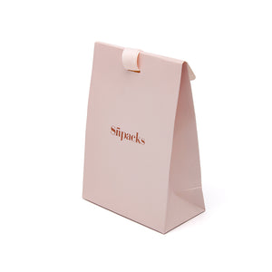 Custom Foldable Gift Box with Ribbon Tab and Foil Logo