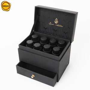 Luxury custom black soft-touch paper 8 pieces ampoule serum packaging display box