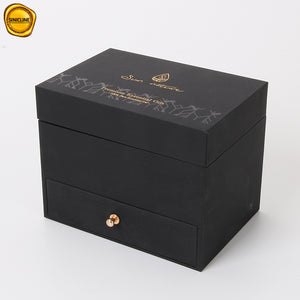 Luxury custom black soft-touch paper 8 pieces ampoule serum packaging display box